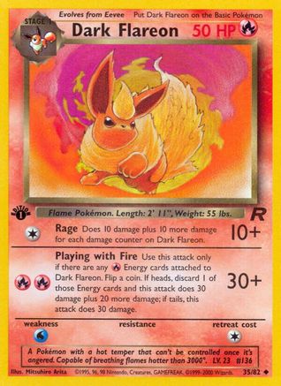 Dark Flareon 035/82 [Team Rocket]  - 1st Edition
