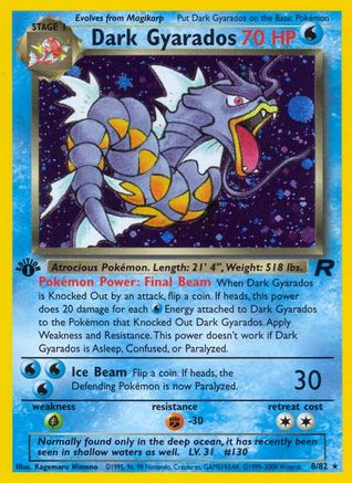 Dark Gyarados (8) 008/82 [Team Rocket]  - 1st Edition Holofoil