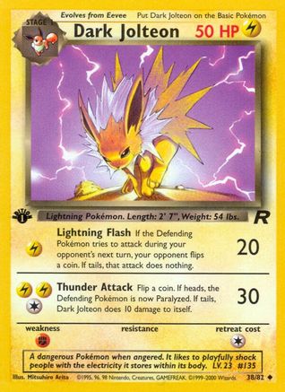 Dark Jolteon 038/82 [Team Rocket]  - 1st Edition