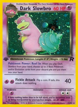 Dark Slowbro (12) 012/82 [Team Rocket]  - 1st Edition Holofoil