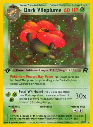Dark Vileplume (13) 013/82 [Team Rocket]  - 1st Edition Holofoil