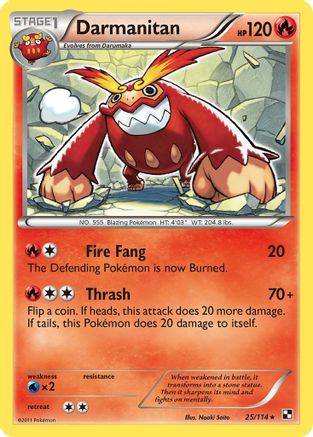 Darmanitan 025/114 [Black and White]  - Reverse Holofoil