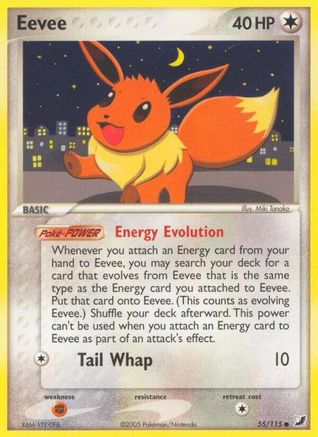 Eevee 055/115 [Unseen Forces]  - Reverse Holofoil