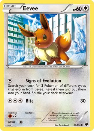 Eevee (90) 090/116 [Plasma Freeze]  - Reverse Holofoil