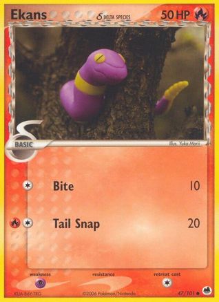 Ekans (Delta Species) 047/101 [Dragon Frontiers]  - Reverse Holofoil