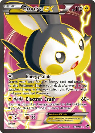 Emolga EX (143 Full Art) 143/146 [XY Base Set]  - Holofoil