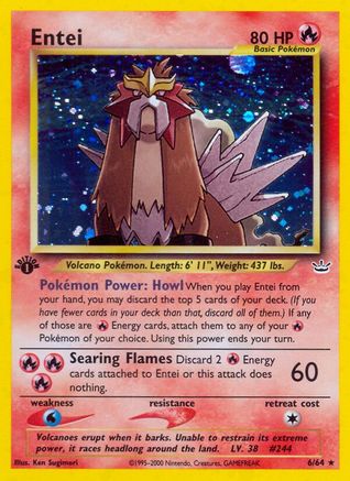 Entei (6) 006/64 [Neo Revelation]  - 1st Edition Holofoil