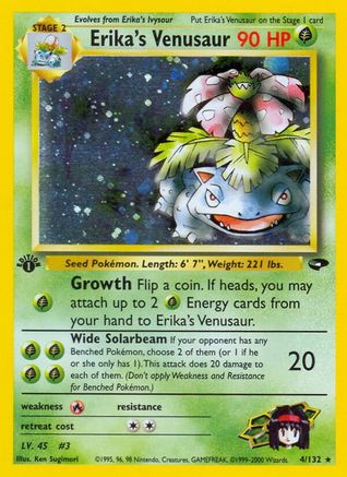 Erika's Venusaur 004/132 [Gym Challenge]  - 1st Edition Holofoil