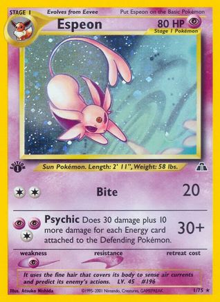 Espeon (1) 001/75 [Neo Discovery]  - 1st Edition Holofoil