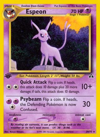Espeon (20) 020/75 [Neo Discovery]  - 1st Edition