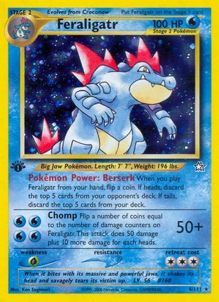 Feraligatr (4) 004/111 [Neo Genesis]  - 1st Edition Holofoil