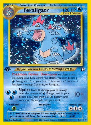 Feraligatr (5) 005/111 [Neo Genesis]  - 1st Edition Holofoil