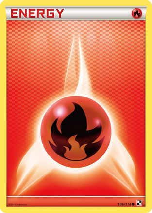 Fire Energy 106 [Black and White]  - Reverse Holofoil