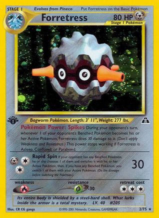 Forretress (2) 002/75 [Neo Discovery]  - 1st Edition Holofoil
