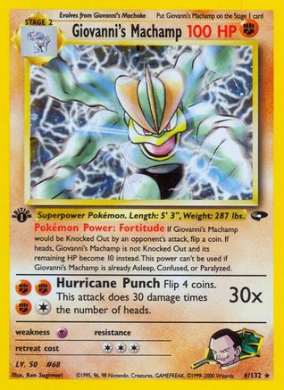 Giovanni's Machamp 006/132 [Gym Challenge]  - 1st Edition Holofoil
