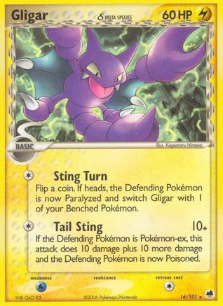 Gligar (Delta Species) 016/101 [Dragon Frontiers]  - Reverse Holofoil