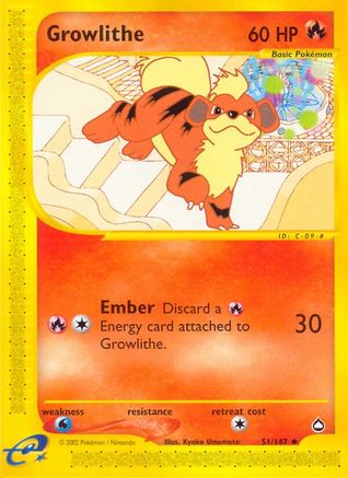 Growlithe (51) 051 [Aquapolis]