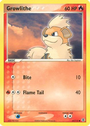 Growlithe 064/112 [FireRed & LeafGreen]  - Reverse Holofoil