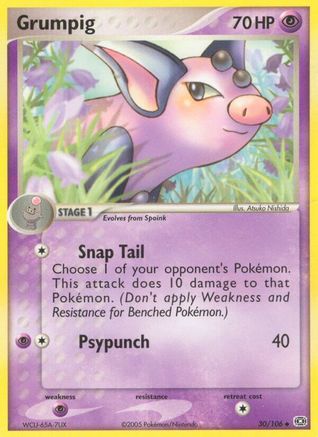 Grumpig 030/106 [Emerald]  - Reverse Holofoil