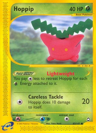 Hoppip 083/147 [Aquapolis]  - Reverse Holofoil