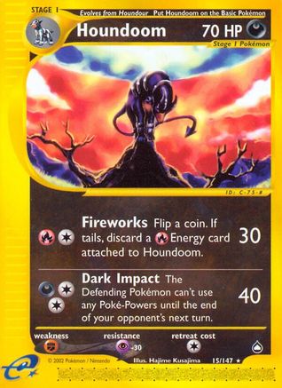 Houndoom (15) 015 [Aquapolis]  - Reverse Holofoil
