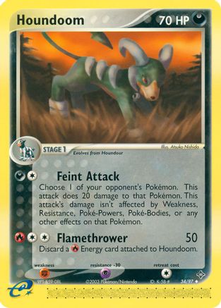 Houndoom 034/97 [Dragon]  - Reverse Holofoil