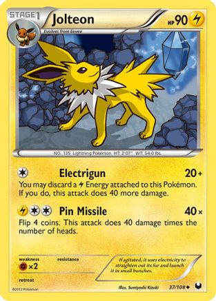Jolteon 037/108 [Dark Explorers]  - Reverse Holofoil