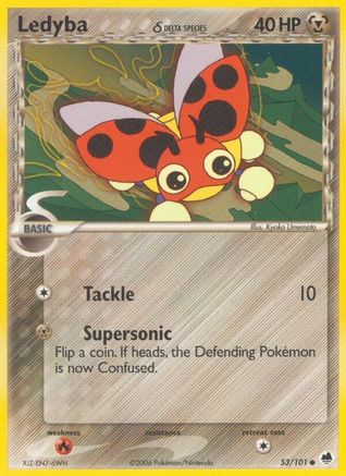 Ledyba (Delta Species) 053/101 [Dragon Frontiers]  - Reverse Holofoil