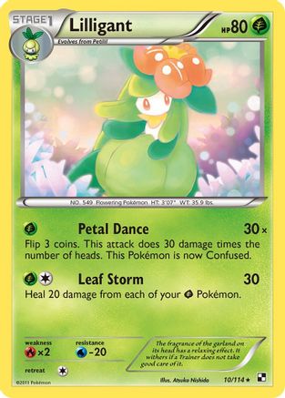 Lilligant 010/114 [Black and White]  - Reverse Holofoil