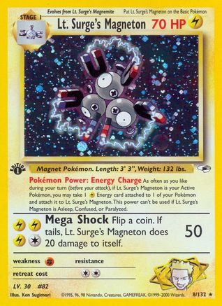 Lt. Surge's Magneton 008/132 [Gym Heroes]  - 1st Edition Holofoil
