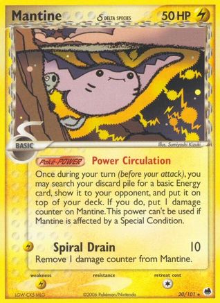 Mantine (Delta Species) 020/101 [Dragon Frontiers]  - Reverse Holofoil