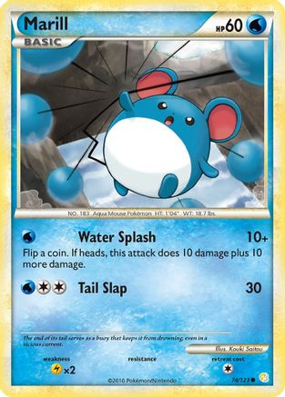 Marill 074/123 [HeartGold SoulSilver]  - Reverse Holofoil
