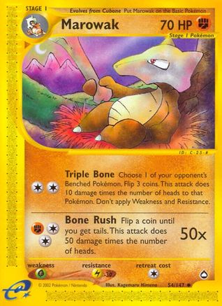 Marowak 054 [Aquapolis]  - Reverse Holofoil