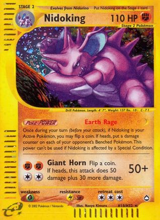 Nidoking (H18) H18 [Aquapolis]  - Holofoil