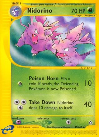 Nidorino 055/147 [Aquapolis]  - Reverse Holofoil