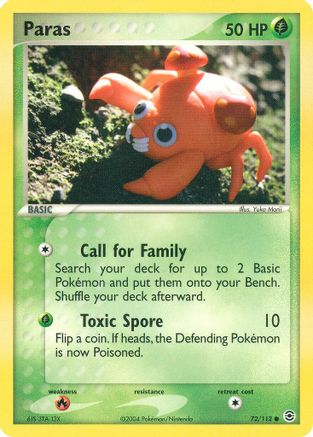 Paras 072/112 [FireRed & LeafGreen]  - Reverse Holofoil