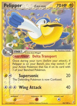 Pelipper (Delta Species) 026/100 [Crystal Guardians]  - Reverse Holofoil