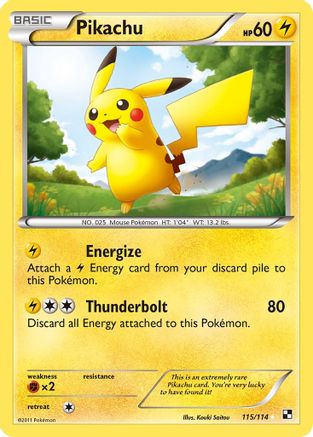 Pikachu 115 [Black and White]  - Holofoil