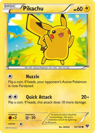 Pikachu 042/146 [XY Base Set]  - Reverse Holofoil