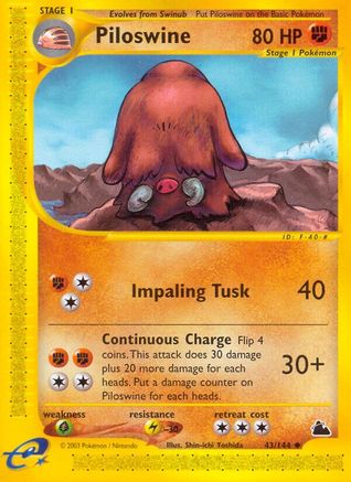 Piloswine (43) 043 [Skyridge]  - Reverse Holofoil