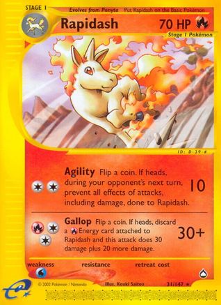 Rapidash 031 [Aquapolis]  - Reverse Holofoil