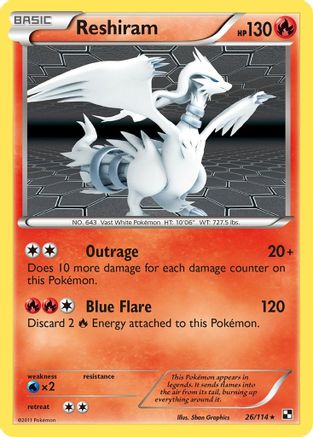 Reshiram 026/114 [Black and White]  - Reverse Holofoil