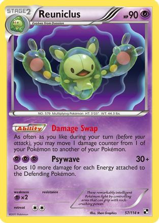 Reuniclus 057/114 [Black and White]  - Reverse Holofoil