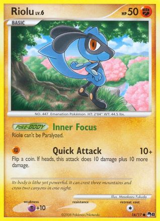 Riolu 016 [POP Series 8]  - Reverse Holofoil