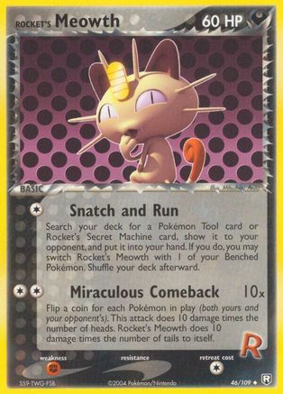 Rocket's Meowth 046/109 [Team Rocket Returns]  - Reverse Holofoil