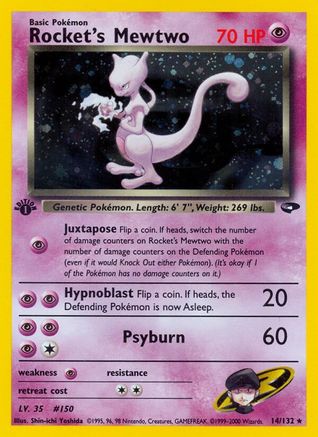 Rocket's Mewtwo 014/132 [Gym Challenge]  - 1st Edition Holofoil