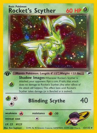 Rocket's Scyther 013/132 [Gym Heroes]  - 1st Edition Holofoil