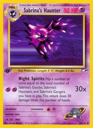 Sabrina's Haunter 058/132 [Gym Heroes]  - 1st Edition