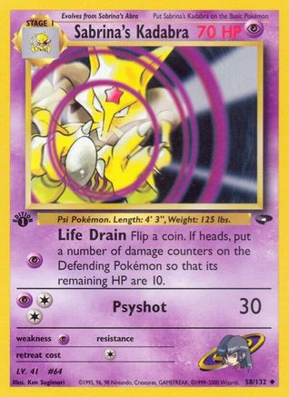 Sabrina's Kadabra 058/132 [Gym Challenge]  - 1st Edition