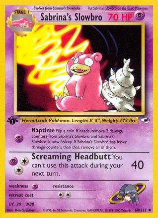 Sabrina's Slowbro 060/132 [Gym Heroes]  - 1st Edition